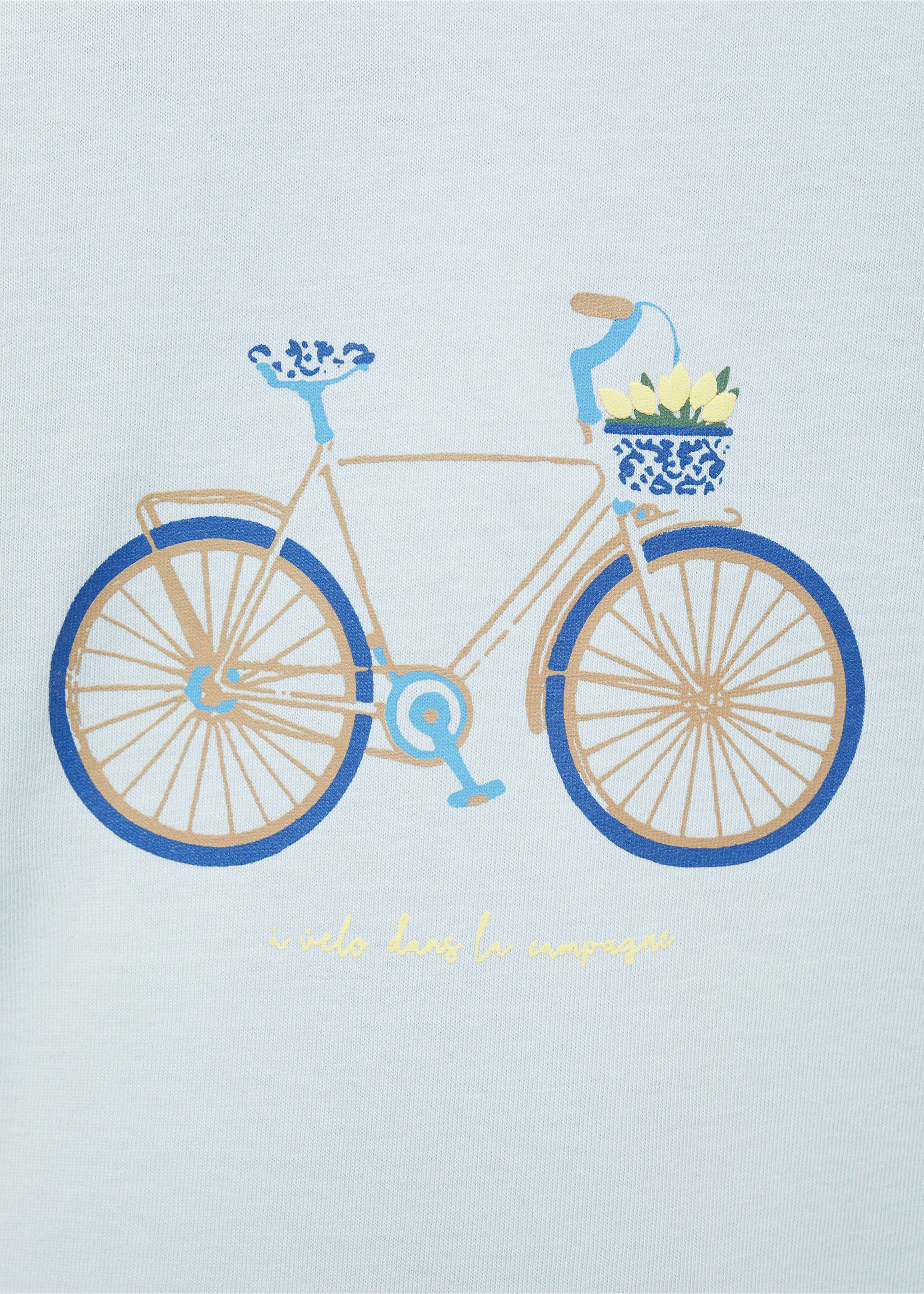 Printed cotton-blend T-shirt - Details of the article 8, Sky Blue. Ref: 87964802-00.